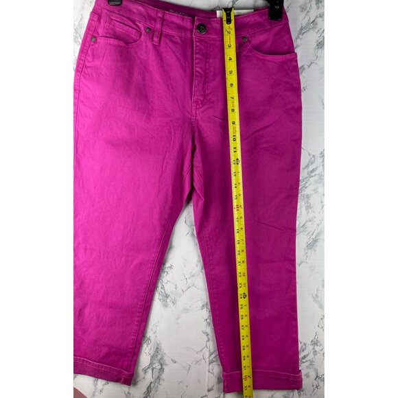 Style & Co Curvy Womens Size 8 Capri Pants Fuchsia Tulip Mid Rise Slimming Pocke - Picture 3 of 9